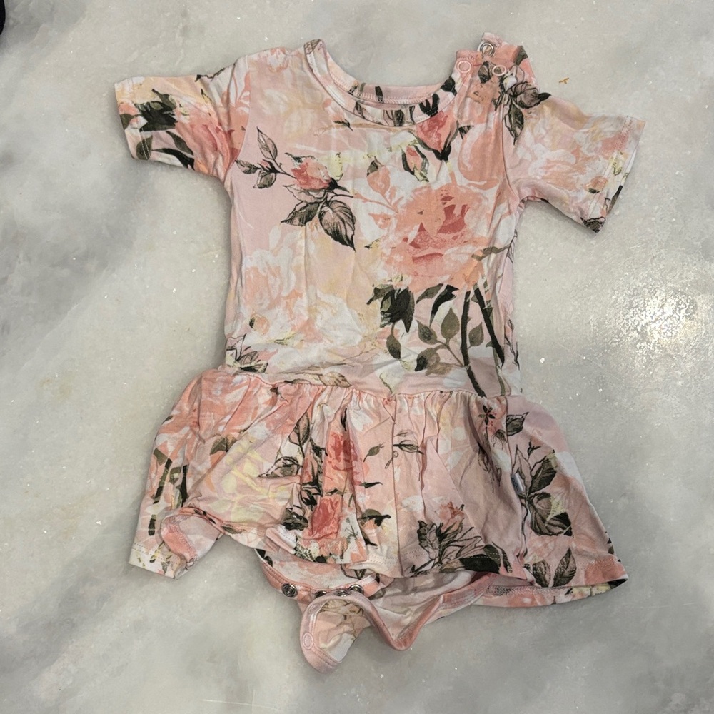 Posh Peanut Floral Baby Romper Dress
